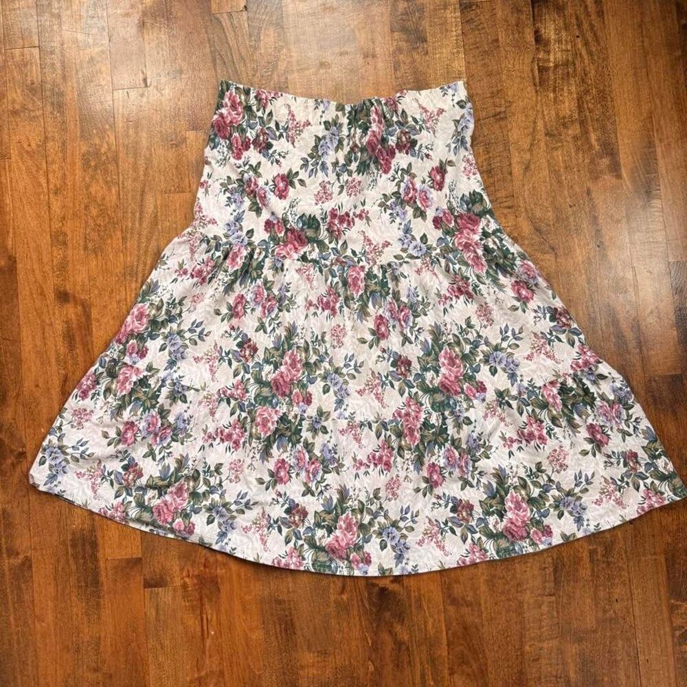 Vintage Cottagecore Women's Midi Skirt Size XL